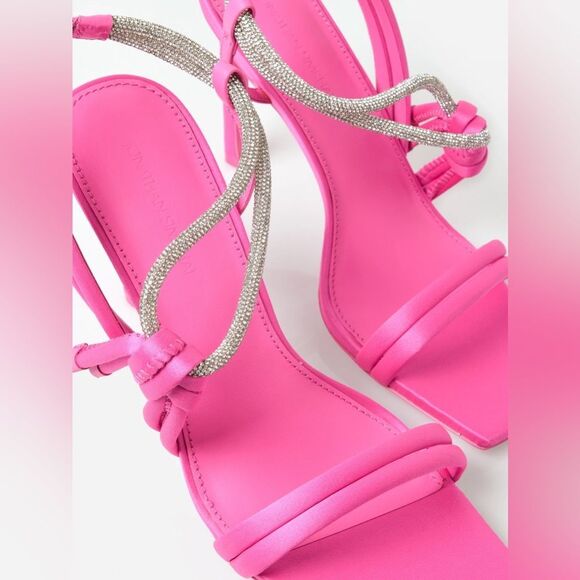 Jonathan Simkhai Cassie Crystal Strappy Sandals, Pink Size 38 New in Box $595 - Picture 5 of 14